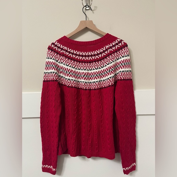 SOLD Hanna Andersson Holiday Inspired Red Black White Knit Sweater Large - Picture 6 of 9